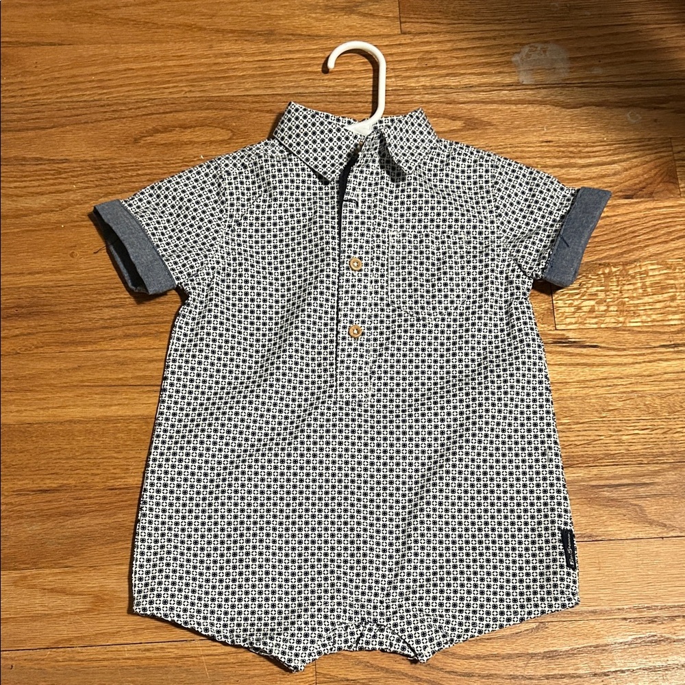 Ben Sherman Black and White Checkered Bodysuit